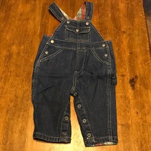 Baby Gap plaid cotton lined denim overalls